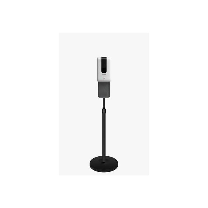Piantana con dispenser gel igienizzante touchless 1200 ml struttura in metallo nero e salva goccia h. 96-150 cm - MS003 main product photo