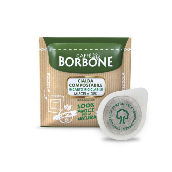 Caffè in cialda compostabile ESE 44 mm Caffe Borbone qualità Dek - in conf. da 100 pz - 44BDEK100N main product photo
