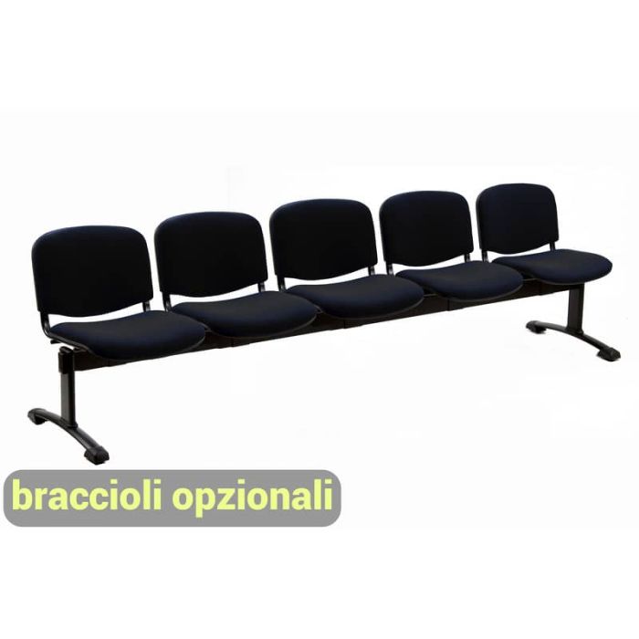 Panca 5 posti attesa Unisit Dado D55P - rivestimento Eco nero D55P/EN main product photo