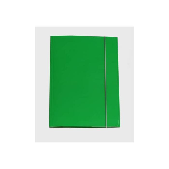 Cartella a tre lembi con elastico Cartotecnica del Garda 25x34,5 cm 0,8 mm colore verde - CG0032LBXXXAE03 main product photo