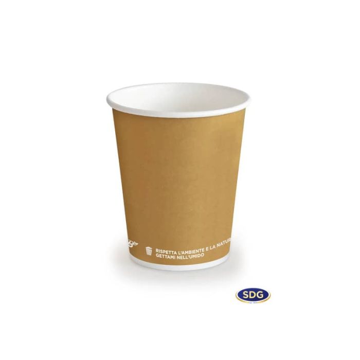 Bicchiere 3oz (85ml) Avana in cartoncino Bio Scatolificio del Garda Avana conf. 50 pezzi - 300-63-S main product photo