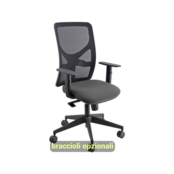 Sedia operativa girevole Unisit Pentagon Y10 PENA schienale in rete nero rivest. Fili di luce grigio scuro - PENA/F14 main product photo