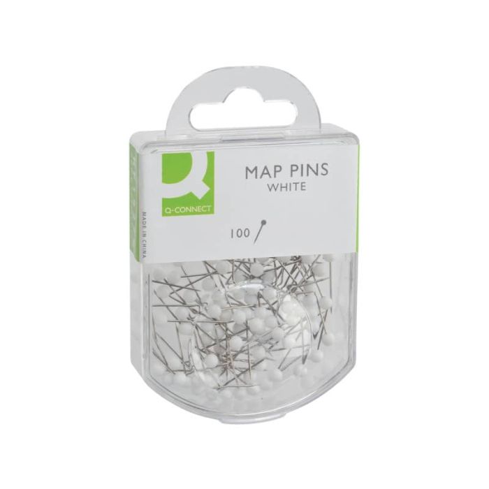 Spilli cartografici Q-Connect 15 mm bianco conf. da 100 - KF15279 main product photo