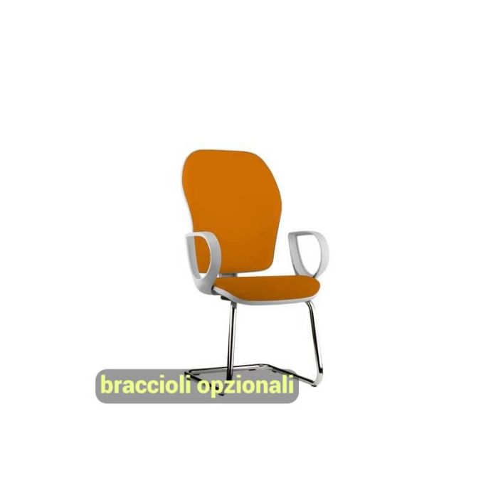 Sedia operativa interlocutore su slitta Unisit Hubble Grafix HUHUSGR rivest. Eco arancione - HUHUSGR/EA main product photo