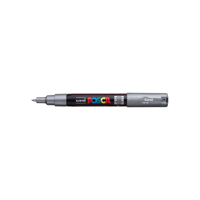 Marcatore a tempera POSCA Uni-Ball punta tonda 0,7 mm argento M PC1M ARG main product photo