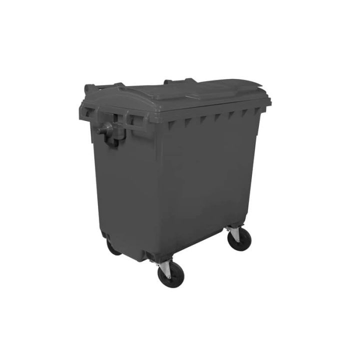 Cassonetto portarifiuti carrellato 770 lt con coperchio piano e maniglie a labbro Mobil Plastic grigio main product photo