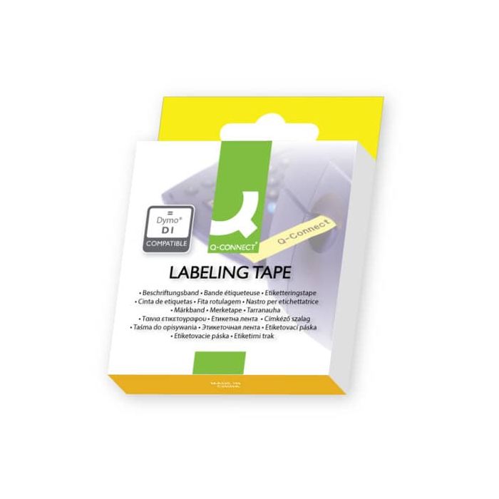 Nastro Q-Connect tipo Dymo D1 compatibili con etichettatrici Dymo Label Manager nero/bianco - 9 mm x 7 m - KF18792 main product photo