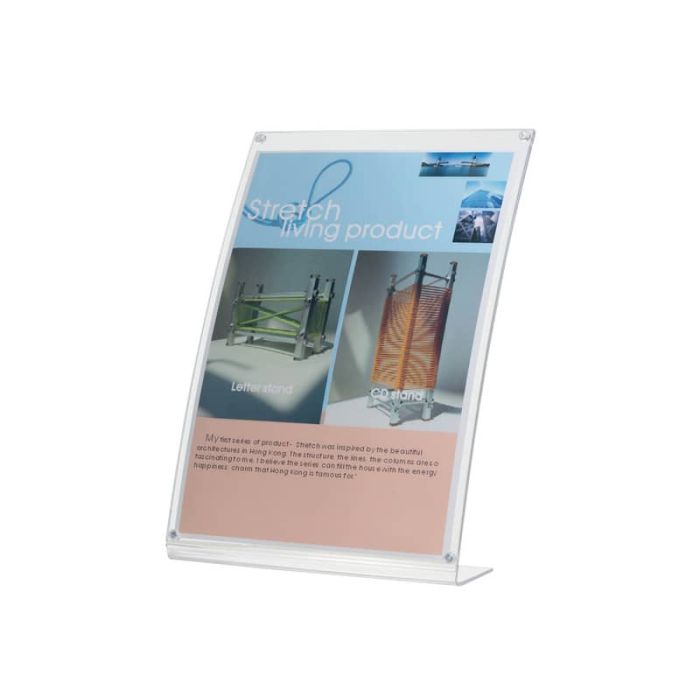 Porta-avvisi Q-Connect in polimetilmetacrilato con base a L trasparente A4 con magnete - KF04180 main product photo