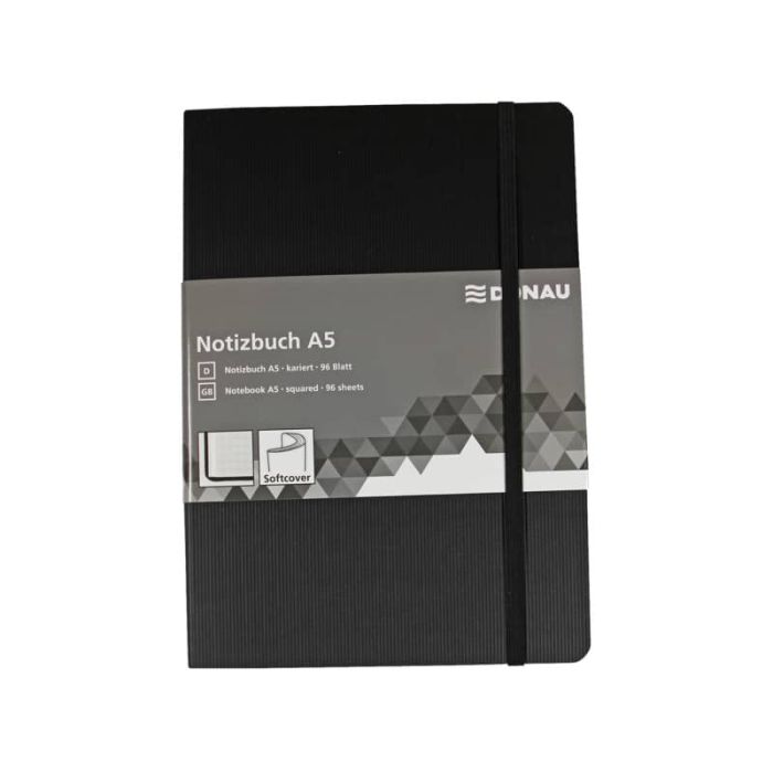Taccuini Donau 95 ff quadretti A5 nero 1345100-01 main product photo