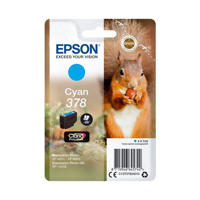 EPSON Cartucce di inchiostro CIANO Inchiostri Claria Photo HD, 378 main product photo