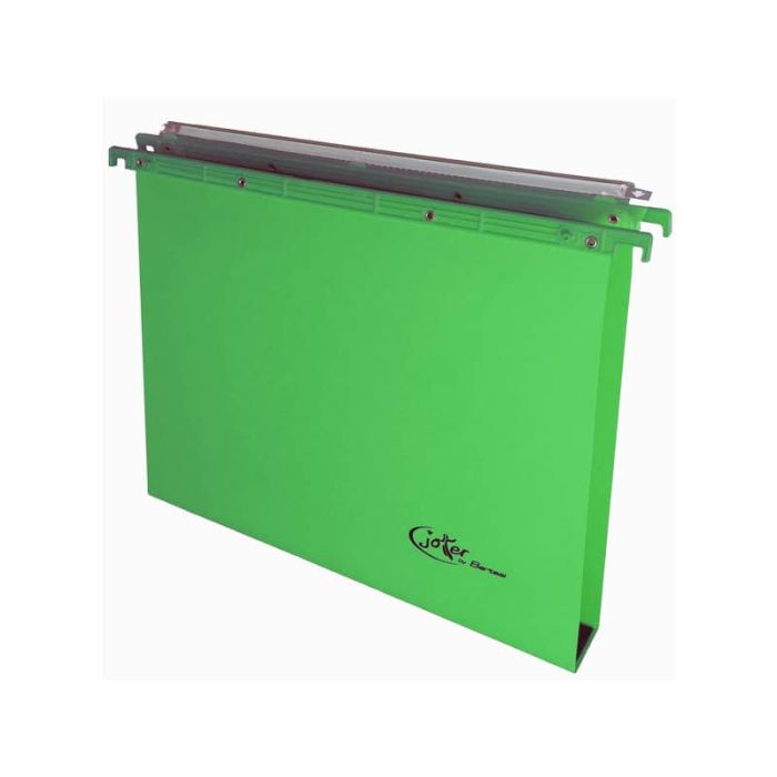 Cartelle sospese orizzontali per cassetti Joker interasse 39 cm - fondo a U 3 cm verde - confezione 25 pezzi main product photo