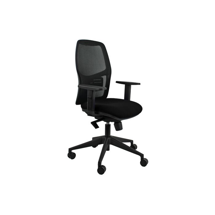 Seduta operativa con schienale in rete con braccioli Unisit Q3 rivest. ignifugo nero - HUQ3/BRF/IN main product photo