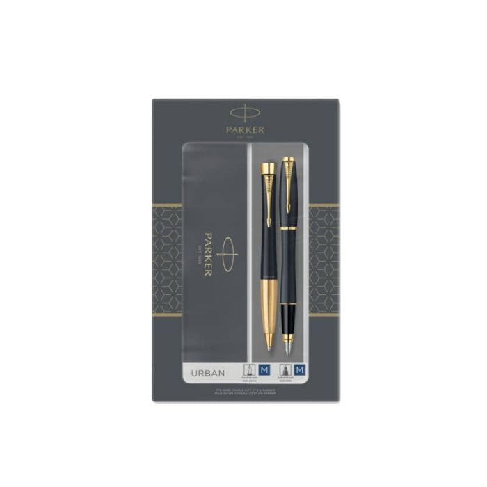 Duo Set Parker - Penna a sfera Urban Metal Black GT + penna stilografica tratto M blu - conf. 2 pz - 2093381 main product photo