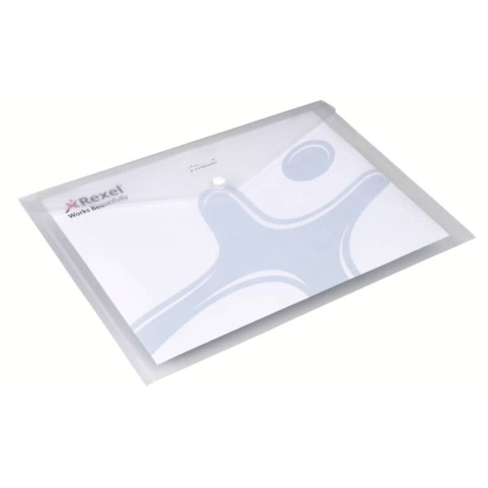Busta trasparente con bottone Rexel Ice A4 conf. da 5 pezzi - 2101660 main product photo