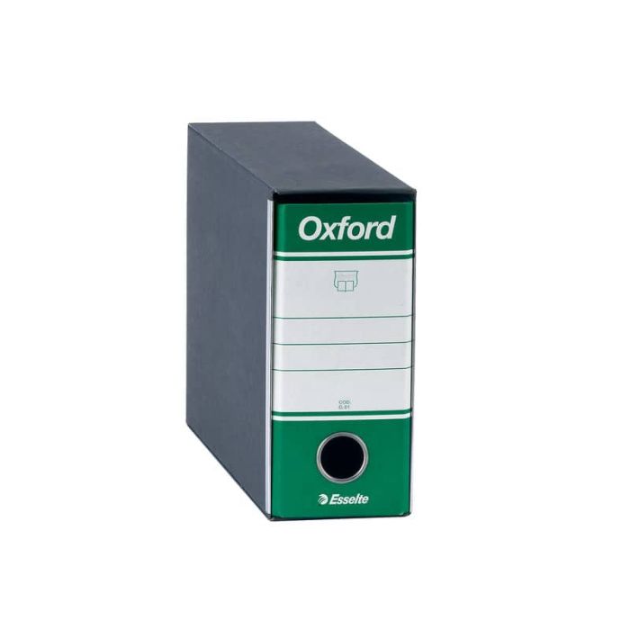 Registratore con custodia Esselte G81 OXFORD memorandum 29,5x19cm - dorso 8 cm verde - 390781180 main product photo