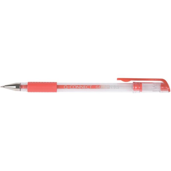 Penna a sfera inchiostro gel Q-Connect con cappuccio tratto 0,5 mm rosso conf. da 10 - KF21718 main product photo