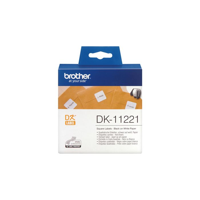 BROTHER ROTOLO 1000 ETICHETTE QUADRATE 23X23MM NERO/BIANCO IN CARTA main product photo