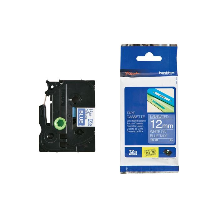 NASTRO BROTHER TZ-e535 12MMx8MT BIANCO/BLU main product photo
