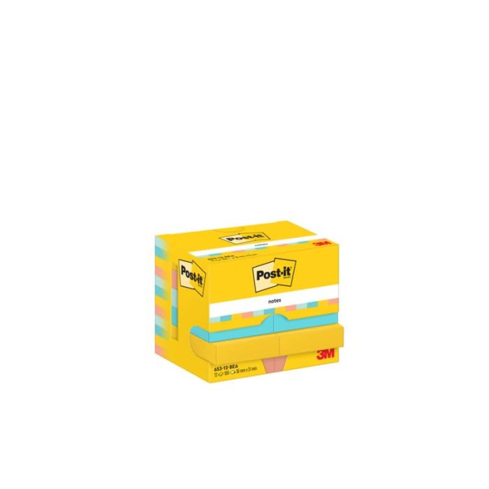 Foglietti riposizionabili Post-it® Beachside - conf. 12 blocchetti da 100 ff Post-it® 38x51 mm - 653-12-BEA main product photo