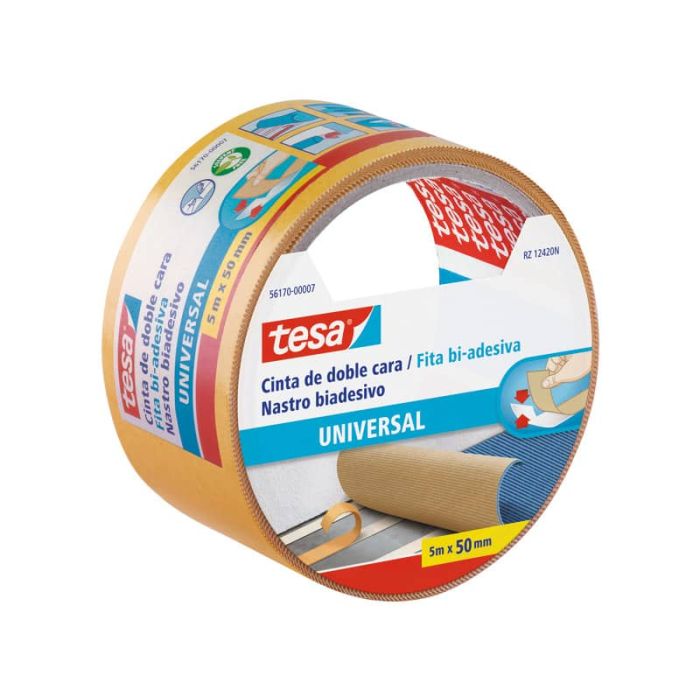 Nastro biadesivo tesa Universale strappabile a mano 50 mm x 5 m bianco 56170-00007-11 main product photo
