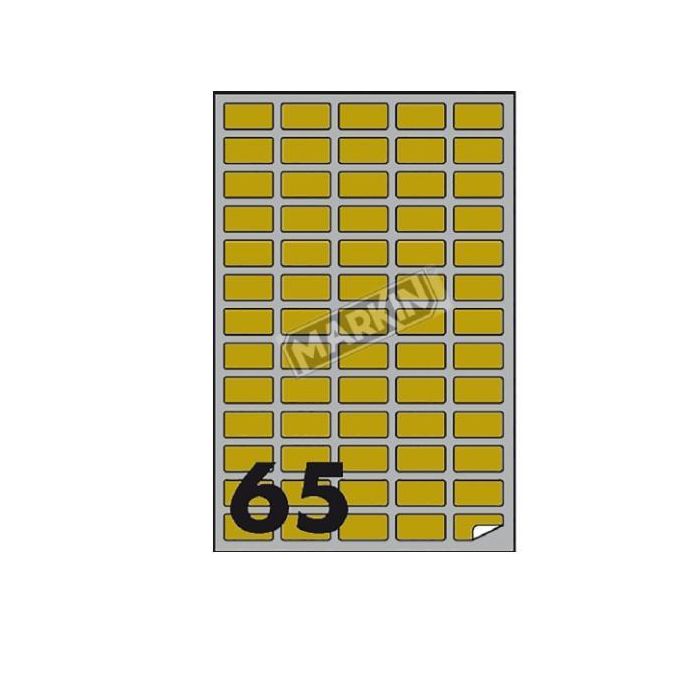 Etichetta adesiva A/400 oro 100fg A4 laser 38,1x21,2mm (65et/fg) Markin main product photo