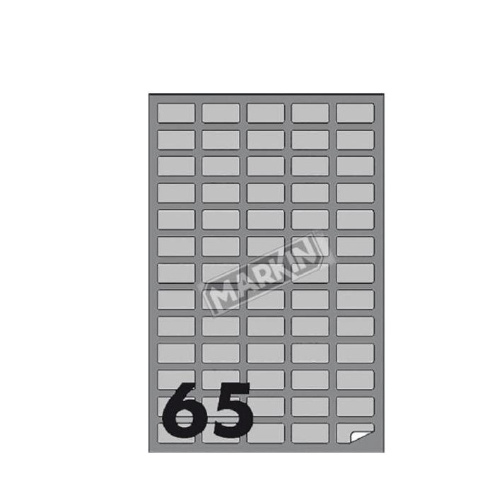Etichetta adesiva A/400 argento 100fg A4 laser 38,1x21,2mm (65et/fg) Markin main product photo