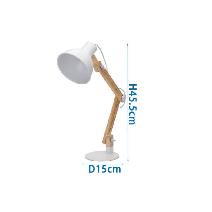 Lampada da scrivania pieghevole legno E27 Aigostar bianca 218195 main product photo