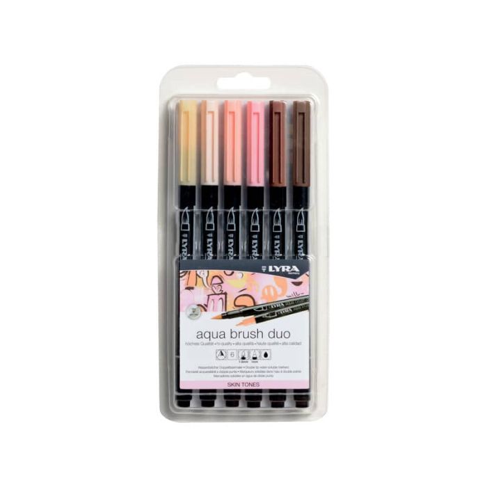 Pennarelli aqua duo brush skin tone set 6 pezzi- Lyra main product photo