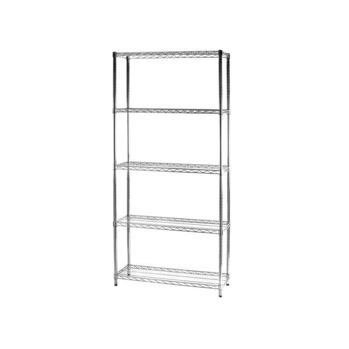 Scaffale cinque ripiani d'acciaio cromato Serena Group Archimede 90x35xH.200 cm - 5X359020 main product photo