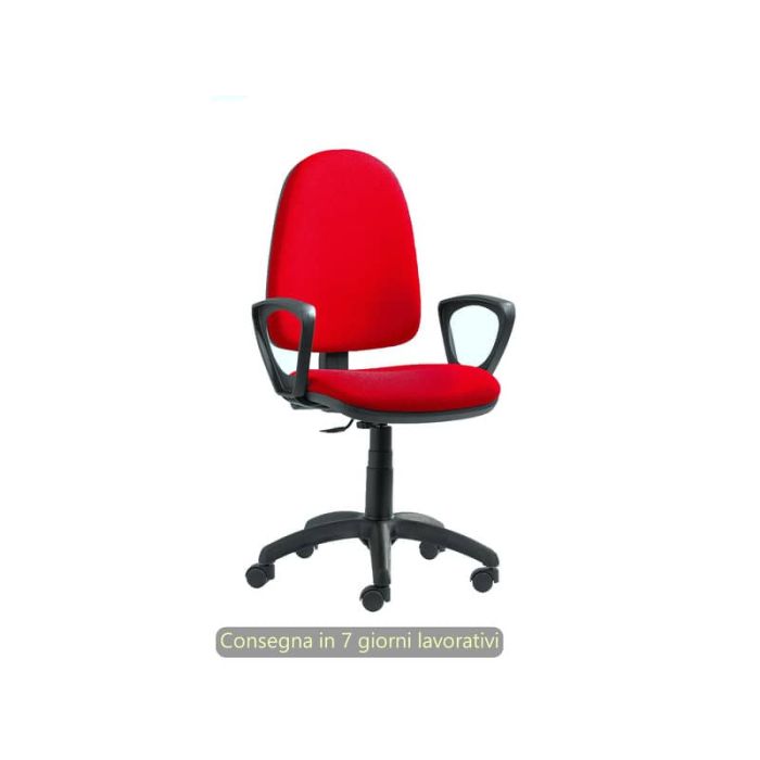 Seduta operativa Sofia CPM in tessuto acrilico Seditaly con braccioli fissi rosso - SFGAC00B3C002 main product photo