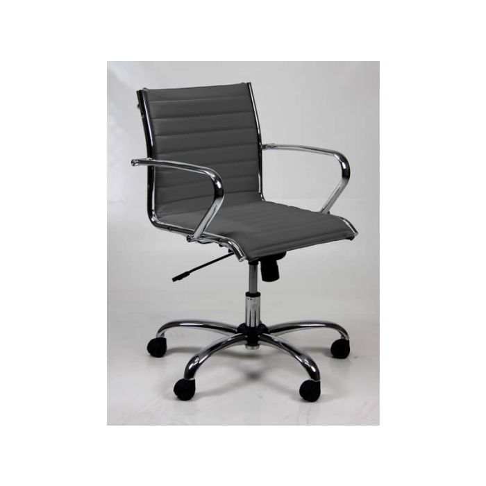 Poltrona direzionale girevole Unisit Pollux New PND schienale basso - rivest. ignifugo grigio - con braccioli - PND/IT main product photo