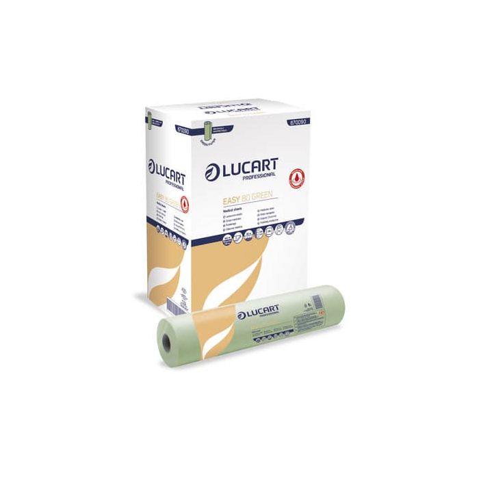Lenzuolino medico Lucart Easy 81 Green - 80 m 2 veli 216 strappi - 870090U main product photo