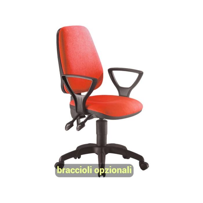 Sedia operativa girevole Unisit Leda LDAY Eco smart - schienale alto - rivestimento ignifugo rosso -LDAY/IR main product photo