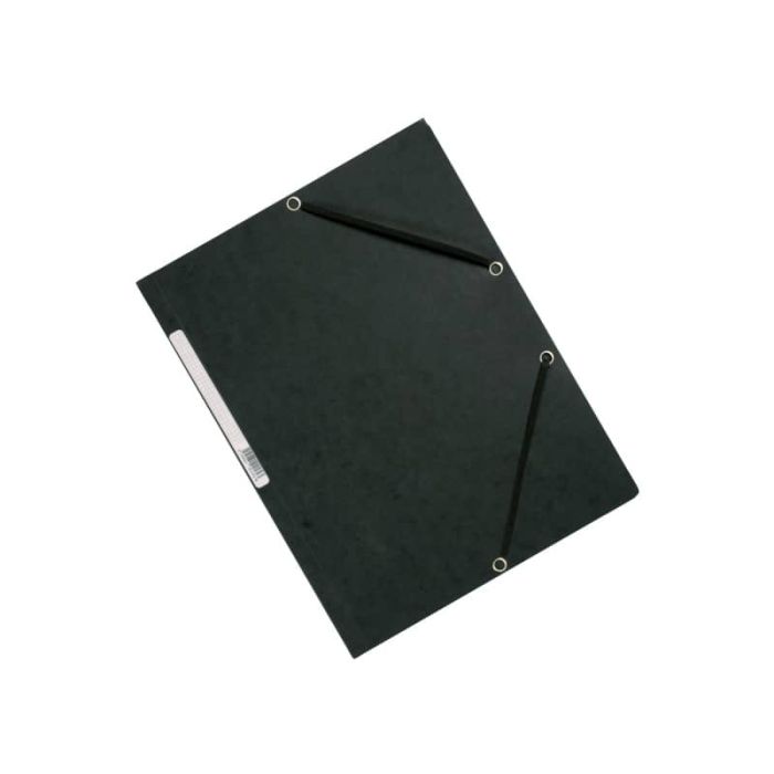 Cartellina a 3 lembi con elastico Q-Connect 24,3x32 cm cartoncino manilla 375 g/m² grigio - KF02169 main product photo