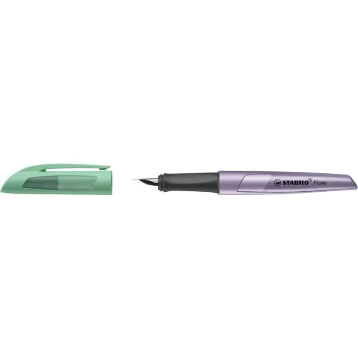 Penna stilografica Stabilo Flow Cosmetic - 0,5 mm - inchiostro blu - fusto salvia/lavanda - 5072/6-41 main product photo