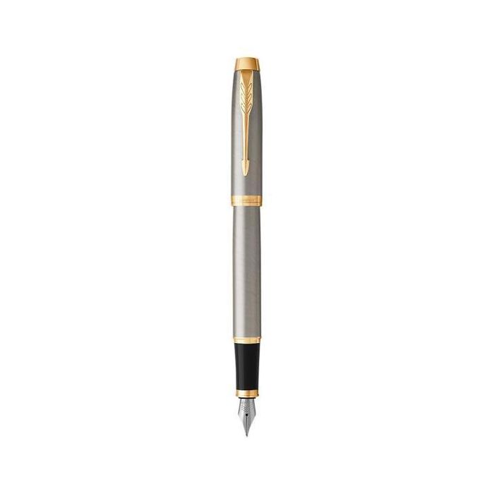 Penna stilografica Parker IM punta M inchiostro blu Brushed Metal GT - 1931656 main product photo