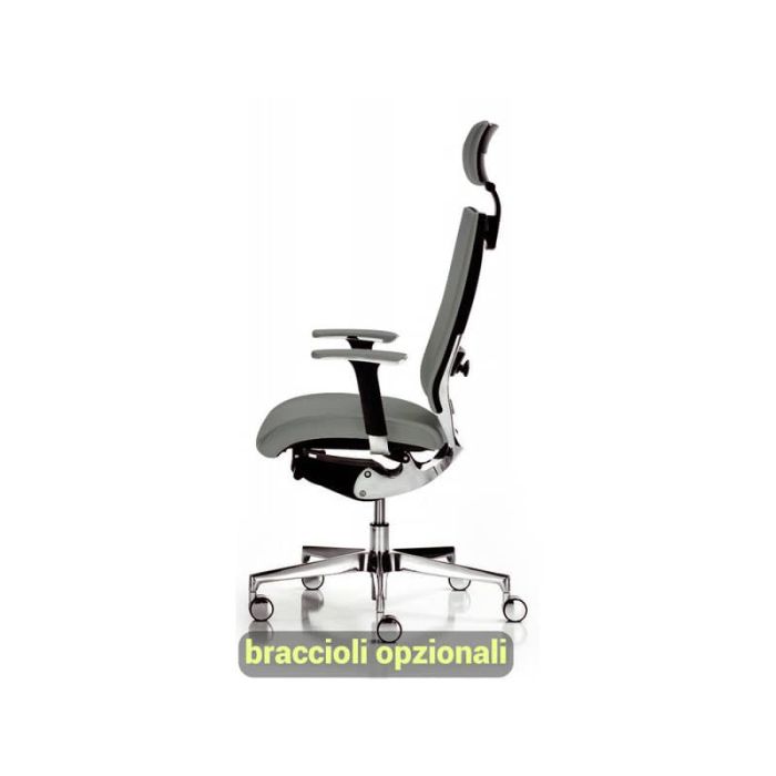 Sedia semidirezionale girevole Unisit Concept COTPG ergonomica con poggiatesta rivestimento fili luce grigio COTPG/F14 main product photo
