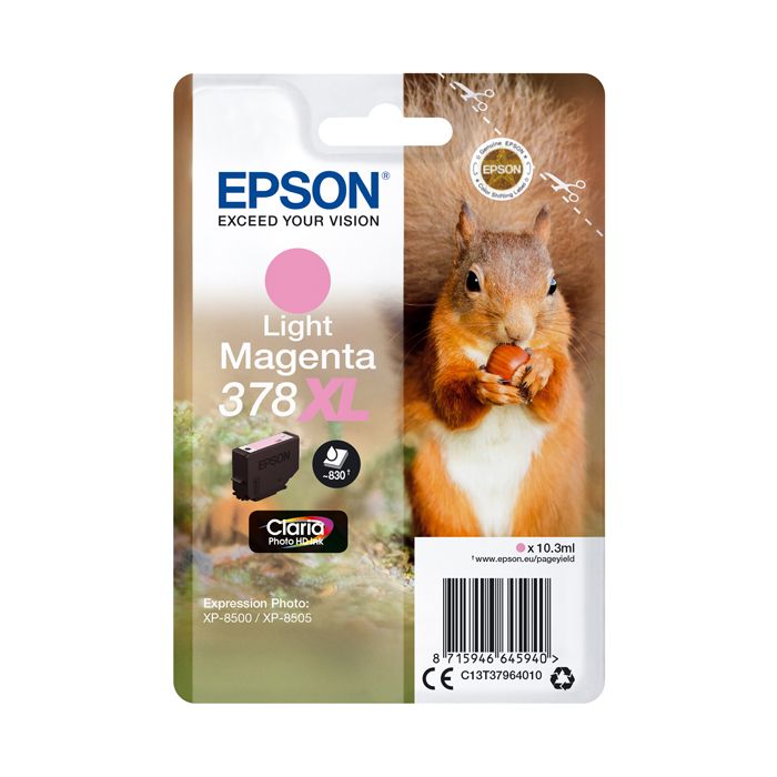 EPSON CARTUCCIA INCHIOSTRO MAGENTA CHIARO 378XL SCOIATTOLO main product photo