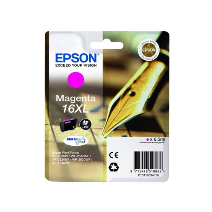 Cartuccia inkjet alta capacità ink pigmentato Penna e Cruciverba 16XL Epson magenta - C13T16334012 main product photo