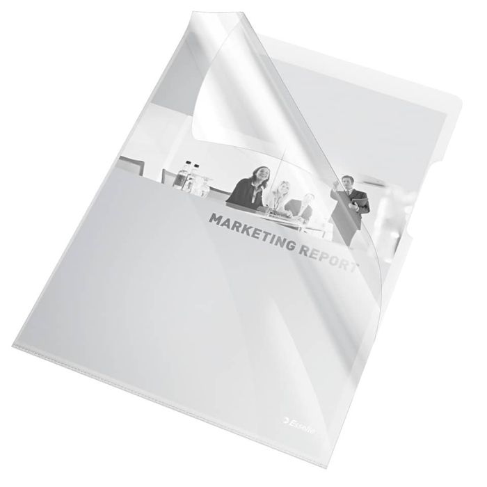Buste a L non perforate Esselte Cristal trasparente 150 µm A4 lucido conf.25 - 55430 main product photo