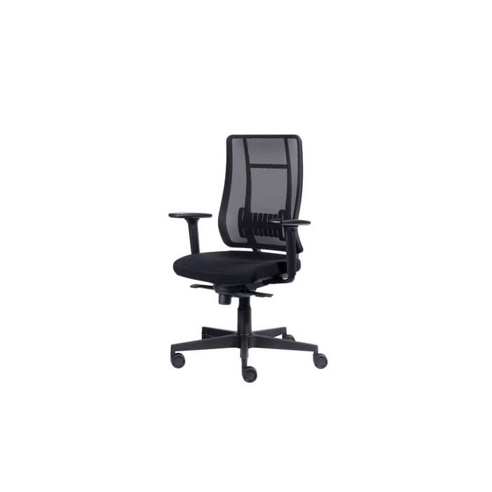 Poltrona semi-direzionale Liberty Syncro Seditaly tessuto ignifugo nero LTG0S1TEGB1R1 main product photo