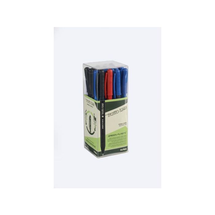 Penne a sfera Tratto 1Uno Green Plastic punta 1 mm - tratto 0,5 mm - assortiti Conf. 24 pezzi - F838400 main product photo