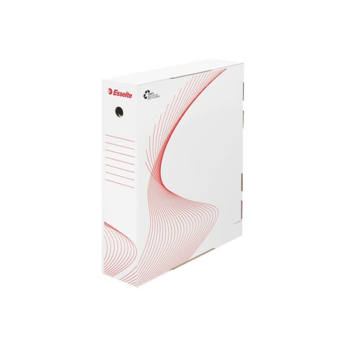 Scatola archivio Esselte BOXY LG per tabulati bianco/rosso 39,5x31x8 cm 128500 main product photo