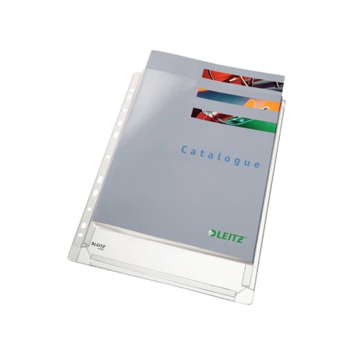 Buste perforate a soffietto Leitz in PVC A4 trasparente confezione da 10 pezzi - 47561003 main product photo