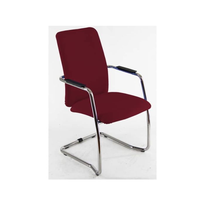 Sedia visitatore con slitta Unisit Lithium LTLTA schienale alto - rivest. Eco rosso - LTLTA/ER main product photo