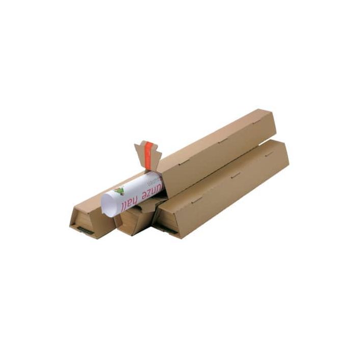 Tubo fustellato per spedizioni ColomPac in cartone ondulato 430×105/55×75 mm avana trapezoidale - CP 070.02 main product photo