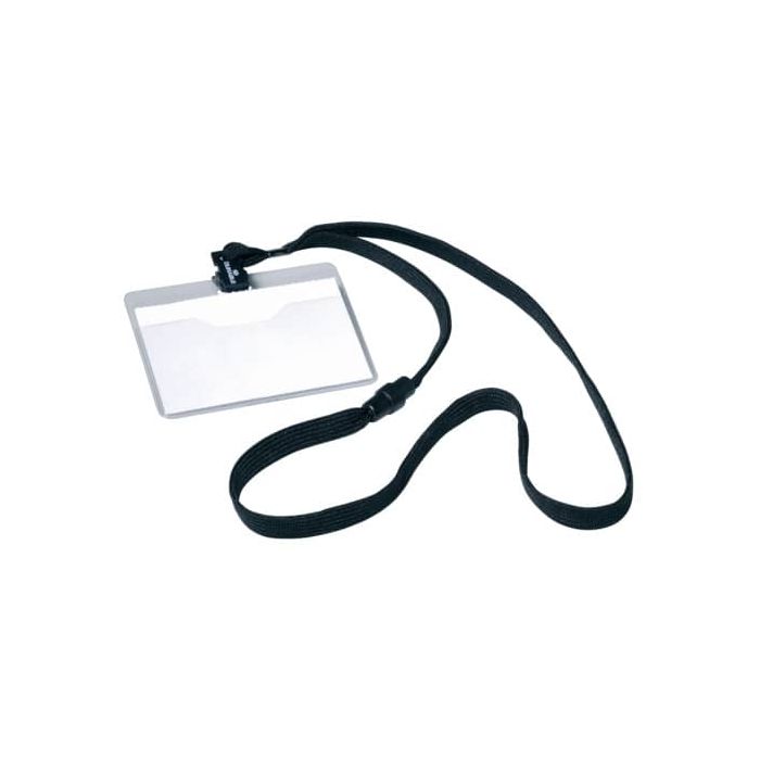 Portanomi DURABLE tasca aperta con cordoncino trasparente/nero 60x90mm conf. 10 - 813901 main product photo