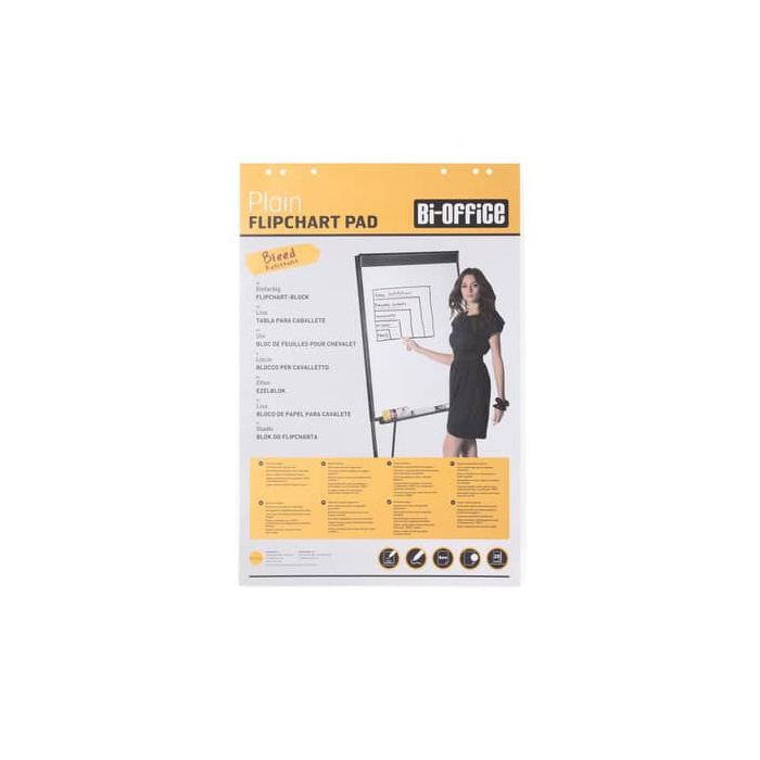 Blocco carta Bi-Office per cavalletti - 65x95 cm carta bianca 80 g/m² 20 fogli bianco - FL039403 main product photo