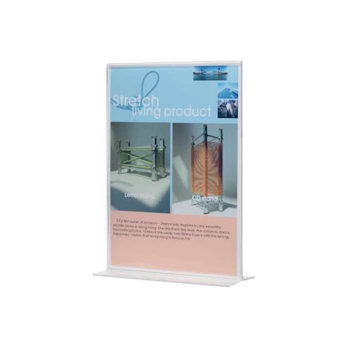 Porta-avvisi Q-Connect in polistirolo con base a T trasparente 10,8x15,1 cm KF04176 main product photo