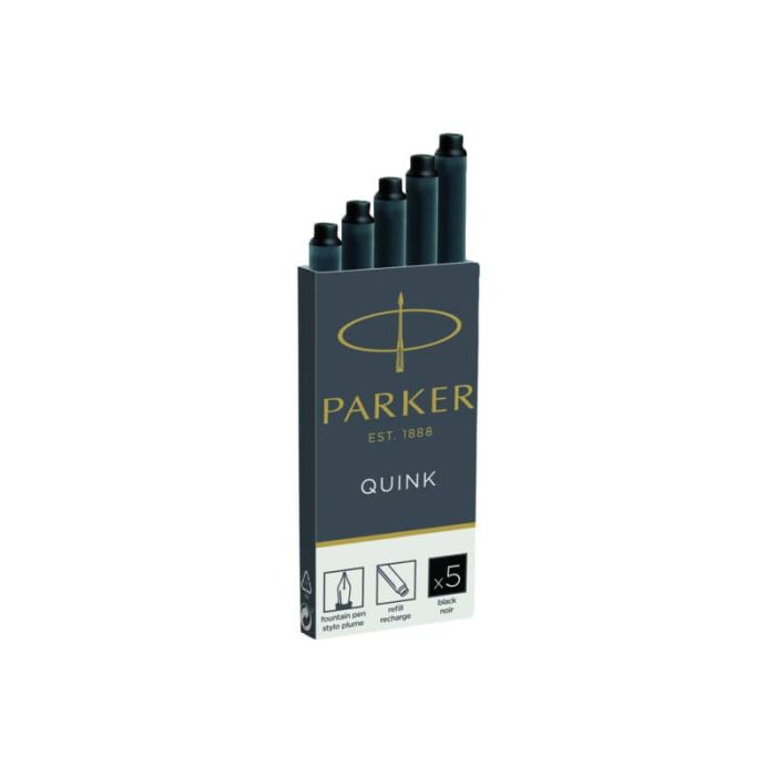 Cartucce inchiostro per stilografica Parker Quink nero F confezione da 5 - 1950382 main product photo